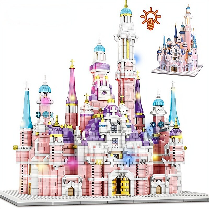3341 Stuks  帲 Roze Kasteel Prinses Paradijs Kinderen Bouwstenen  Meisje Speelgoed Verjaardagscadeau